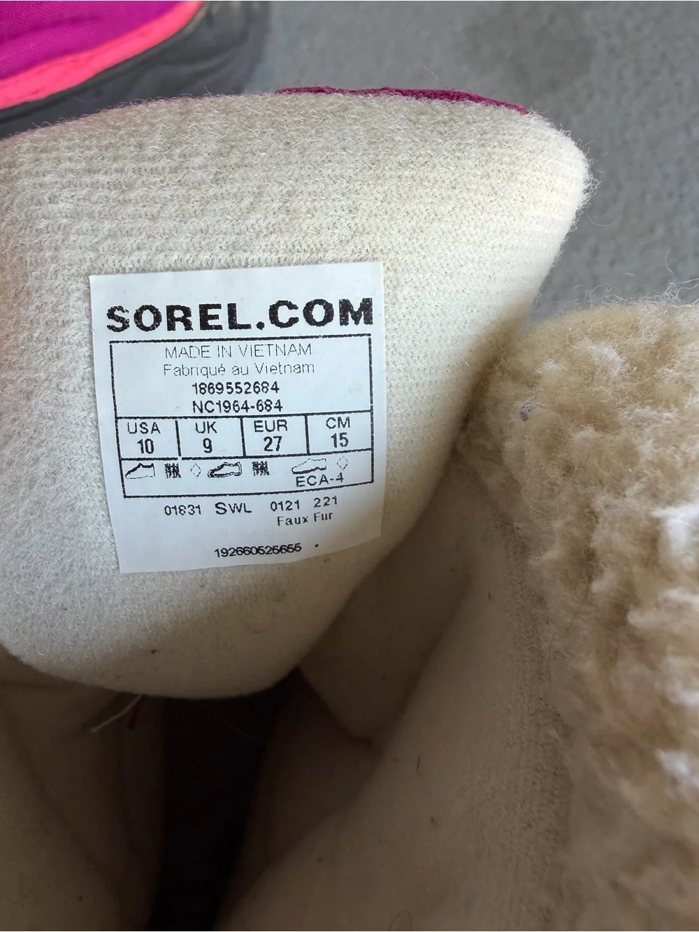 Sorel Kids Pink and Black Snow Boots